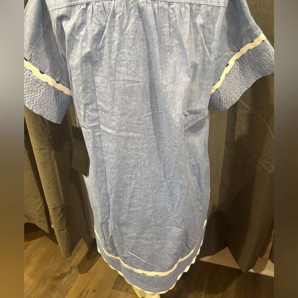 NWT Tuckernuck Chambray Cornelia Dress Blue Small MISSING Belt Mini Linen Blend - Picture 10 of 15